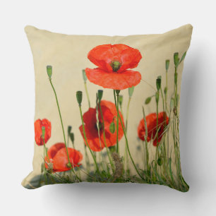 Closeup of poppies throw pillow