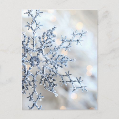 Closeup of snowflake postcard