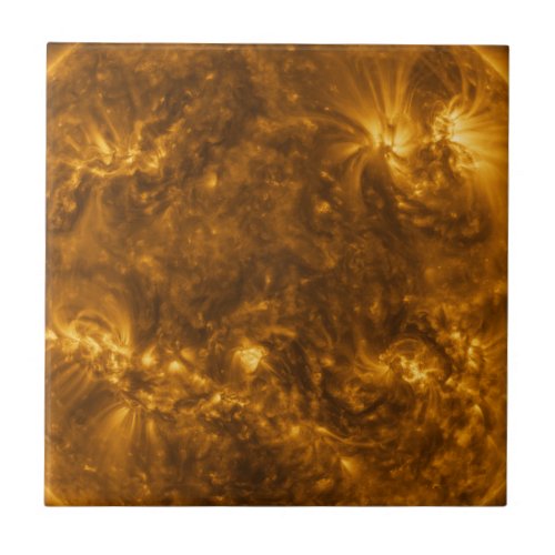 Closeup of the Sun Ceramic Tile