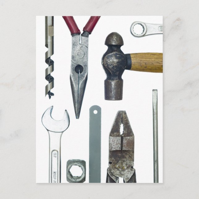 Closeup of work tools postcard (Front)