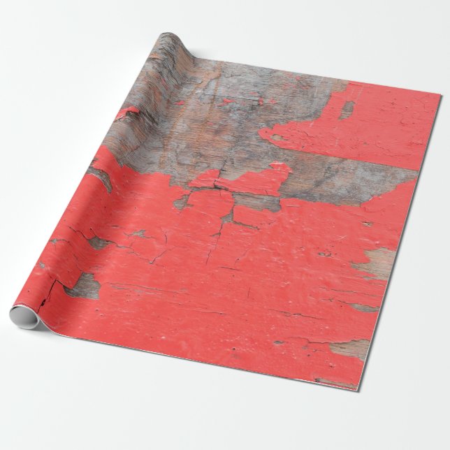 Closeup old and peeling painted wood board backgro wrapping paper (Unrolled)