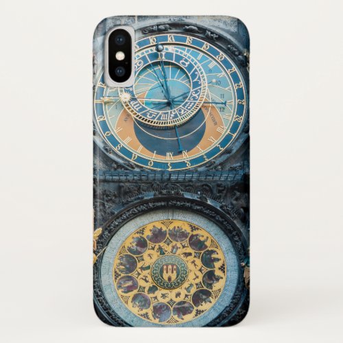 Closeup on Prague Astronomical Clock iPhone XS Case