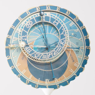 Closeup on Prague Astronomical Clock, Czech R. Balloon