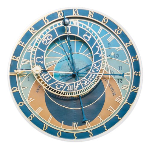 Closeup on Prague Astronomical Clock Czech R Ceramic Knob