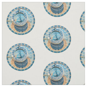 Closeup on Prague Astronomical Clock, Czech R. Fabric