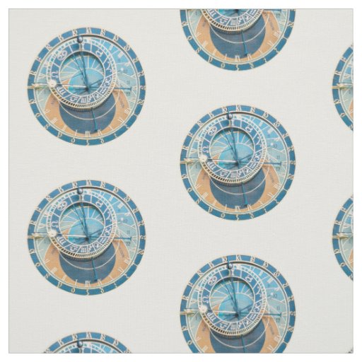 Closeup on Prague Astronomical Clock, Czech R. Fabric