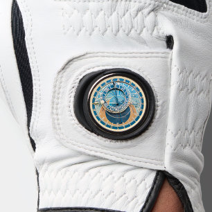 Closeup on Prague Astronomical Clock, Czech R. Golf Glove