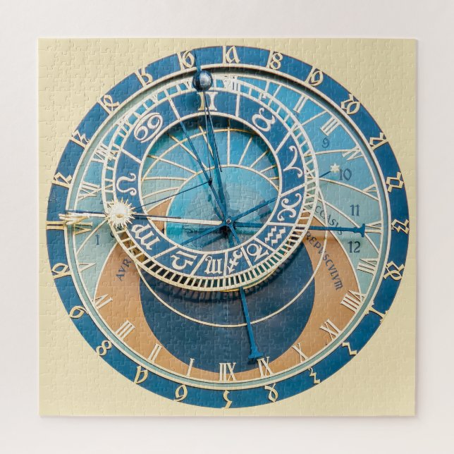 Closeup on Prague Astronomical Clock, Czech R. Jigsaw Puzzle (Vertical)