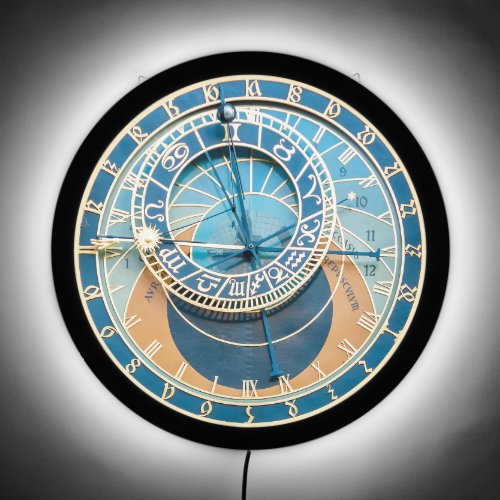 Closeup on Prague Astronomical Clock Czech R LED Sign