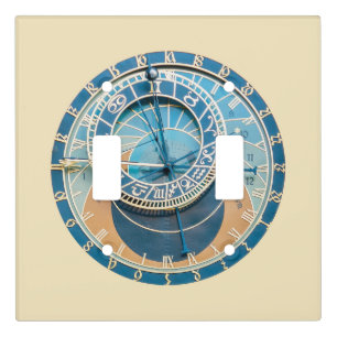 Closeup on Prague Astronomical Clock, Czech R. Light Switch Cover