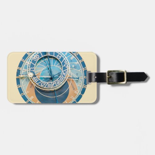 Closeup on Prague Astronomical Clock Czech R Luggage Tag