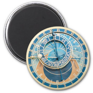 Closeup on Prague Astronomical Clock, Czech R. Magnet