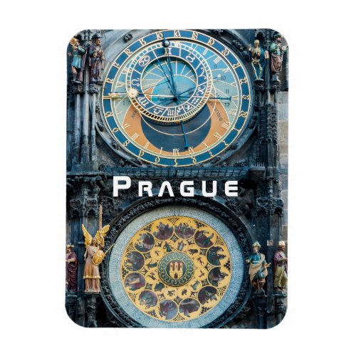 Closeup on Prague Astronomical Clock _ Czech R Magnet