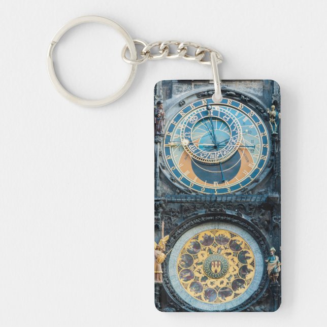 Closeup on Prague Astronomical Clock Keychain (Front)