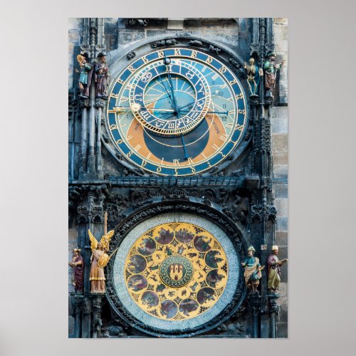 Closeup on Prague Astronomical Clock Poster