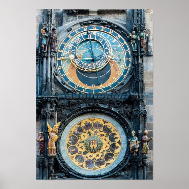 Closeup on Prague Astronomical Clock Poster (Front)