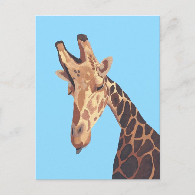 Closeup Painting of Giraffe Head Postcards (Front)