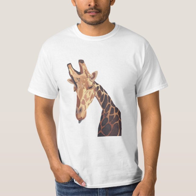 Closeup Painting of Giraffe Head Tshirts (Front)