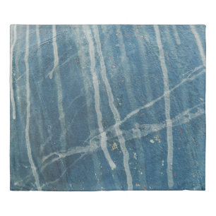 Closeup photo of blue wall paint duvet cover