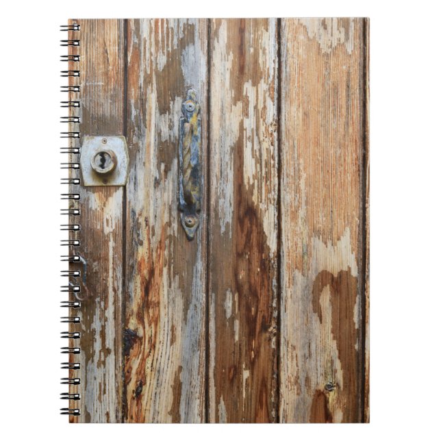 Closeup photo of brown wooden board notebook (Front)