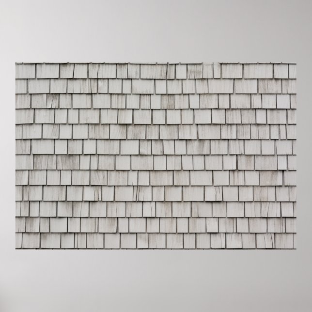 Closeup photo of gray roof shingles poster (Front)