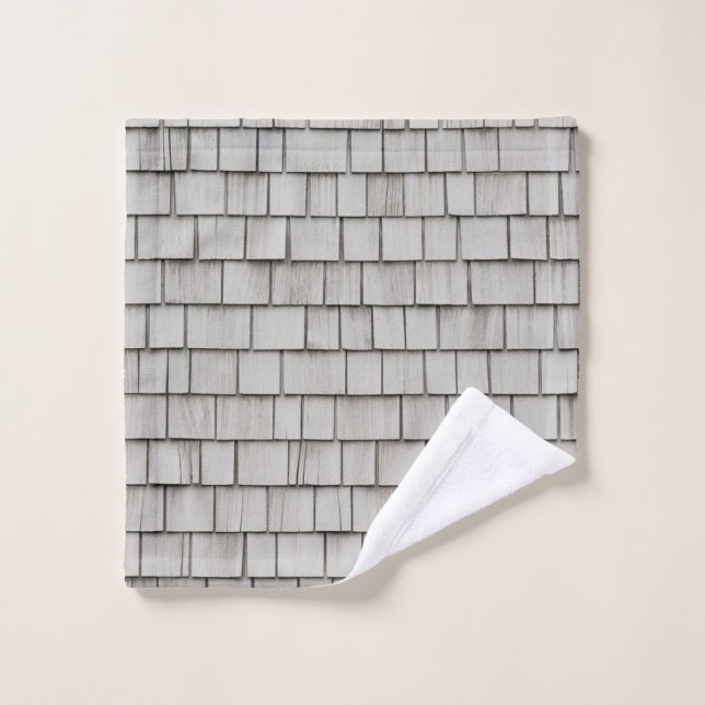 Closeup photo of gray roof shingles wash cloth (Wash Cloth)