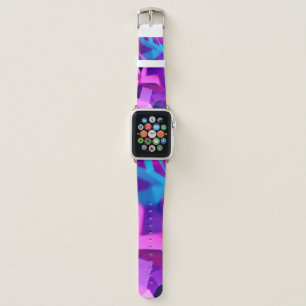 Closeup photo of purple and pink decors apple watch band