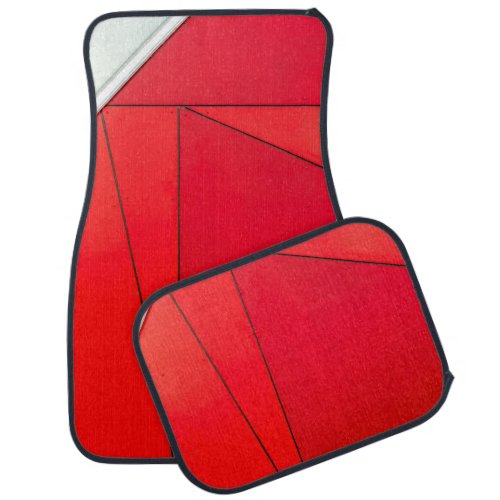 Closeup photo of red board car floor mat