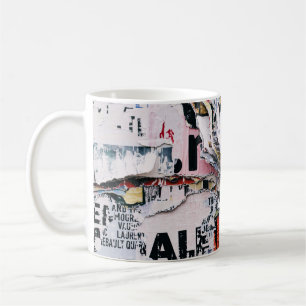 Closeup photo of torn papers coffee mug