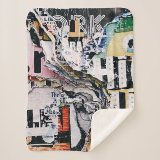 Closeup photo of torn papers sherpa blanket