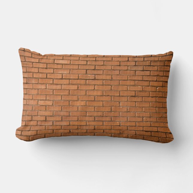 Closeup photography of brown brick wall lumbar pillow (Front)