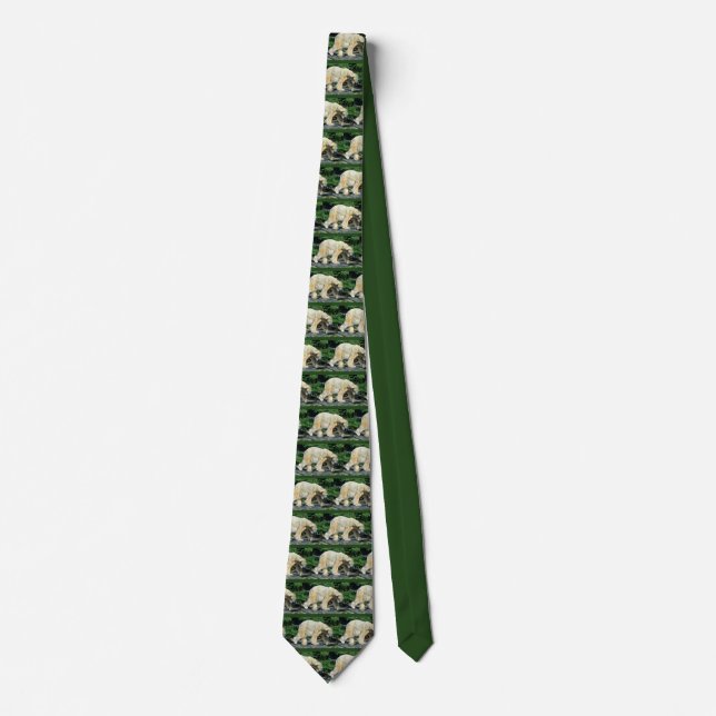 Closeup polar bear neck tie (Front)