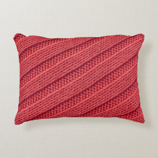 Closeup stripy crochet texture. accent pillow