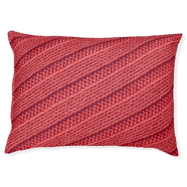 Closeup stripy crochet texture. pet bed (Front)