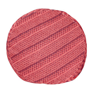 Closeup stripy crochet texture. pouf