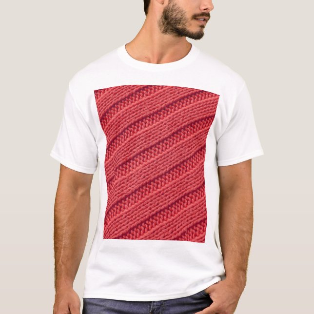Closeup stripy crochet texture. T-Shirt (Front)