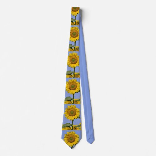 Closeup sunflower neck tie