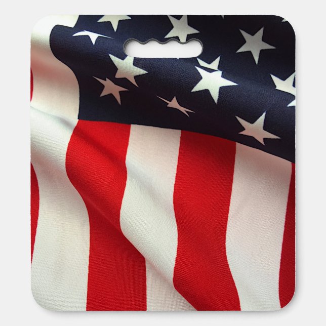 Closeup USA flag Seat Cushion (Front Vertical)