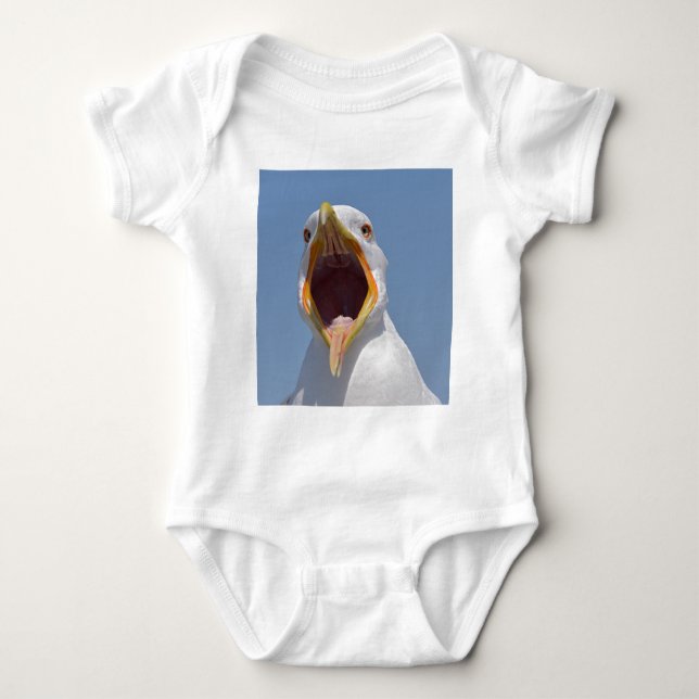 Closeup Yellow-legged Gull Baby Bodysuit (Front)