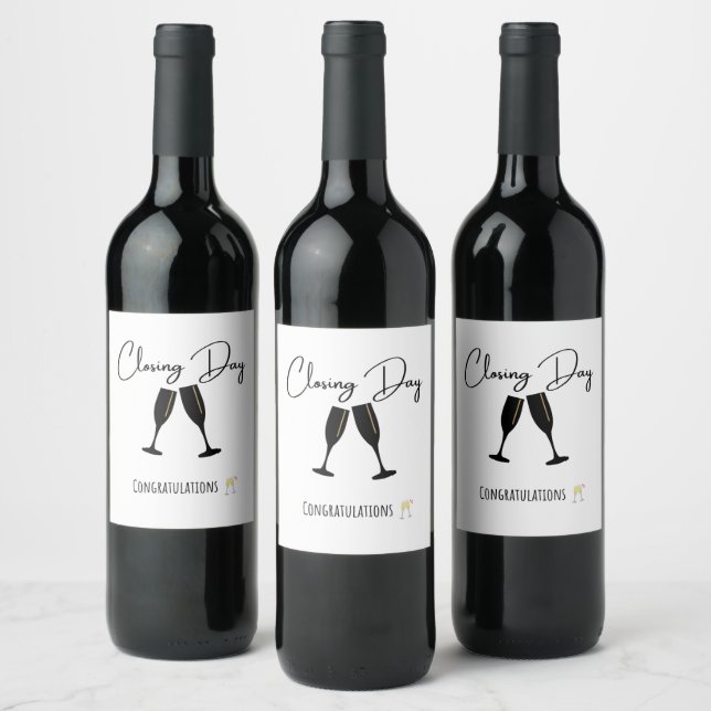 Closing Day Gift Bottle  Wine Label (Bottles)