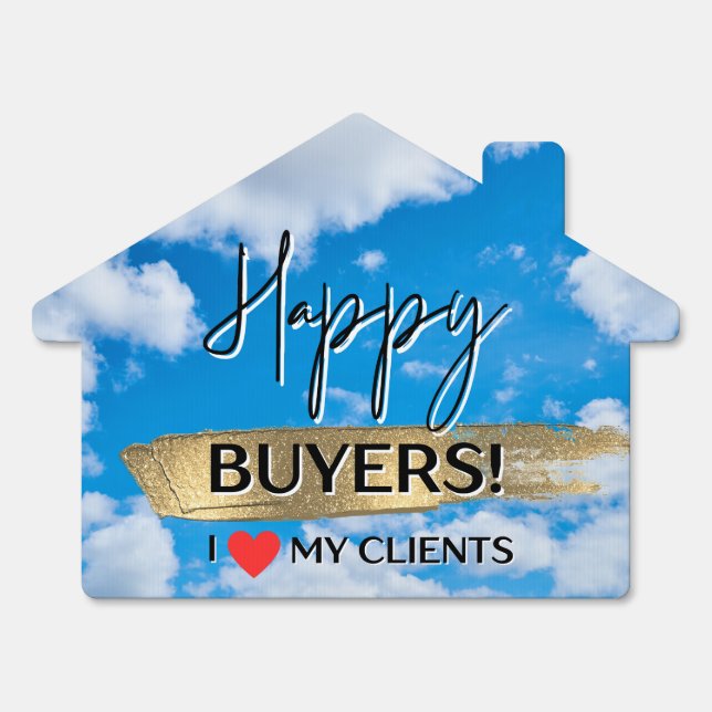 Closing Day - Photo Sign - Happy Sellers or Buyers (Front)