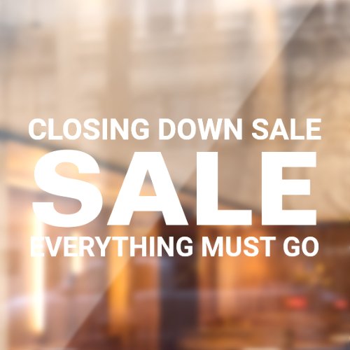 Closing Down Sale Sign