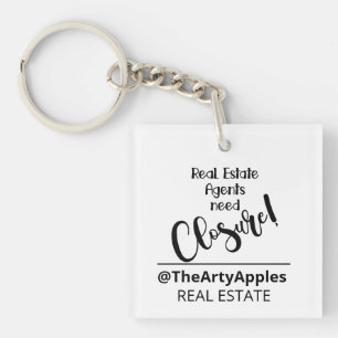 closure custom logo business company keychain