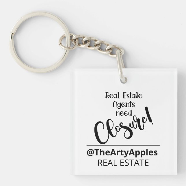 closure custom logo business company keychain (Front)