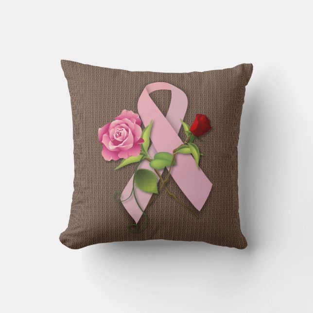 Closure for the Breast Cancer Survivor Throw Pillow (Front)