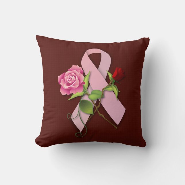 Closure for the Breast Cancer Survivor Throw Pillow (Front)
