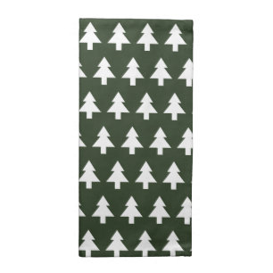Cloth Christmas napkins with xmas tree pattern