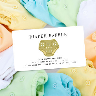Cloth Diaper Neutral Baby Diaper Raffle Enclosure Card