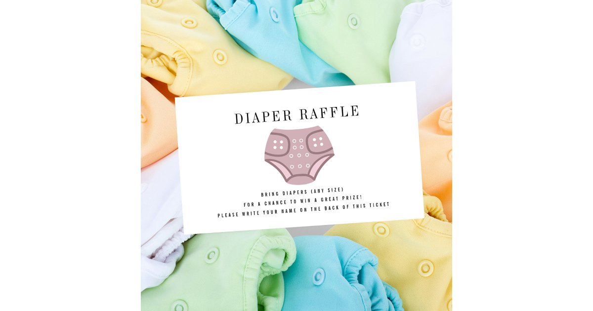 Cloth Diaper Plum Baby Diaper Raffle Enclosure Car Card | Zazzle