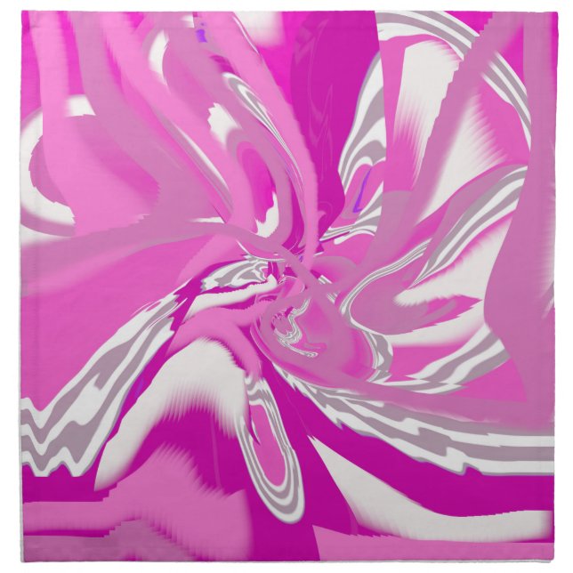 Cloth Dinner Napkins Chic Fuchsia Pink (4 Napkins) (Front)